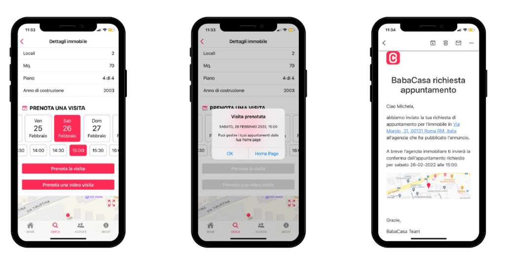 Babacasa.com prenotazione appuntamento app mobile
